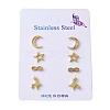 304 Stainless Steel Earring Sets EJEW-S248-05B-G-2