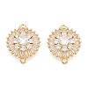 Brass Pave Clear Cubic Zirconia Connector Charms KK-N284-21G-1