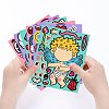 6 Styles Valentine's Day Themed Make-a-face Paper Stickers VALE-PW0001-109-3