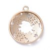 Autumn Theme Zinc Alloy Open Back Bezel Pendants PALLOY-E577-24KCG-2