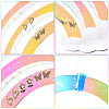 Laser Style Rainbow Shaped Acrylic Earring Organizer Display Stands AJEW-WH20020-150-3