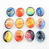 Mixed Universe Pattern Glass Oval Flatback Cabochons for DIY Projects GGLA-R022-40x30-90-1