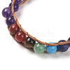 Natural Amethyst Cord Beaded Bracelets BJEW-E351-02E-4