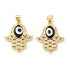 Brass Cubic Zirconia Pendants KK-K338-01G-07-1