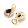 Brass Micro Pave Cubic Zirconia Charms KK-B102-01G-02-2