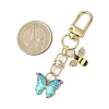 Butterfly Bees Alloy Enamel Pendant Decorations HJEW-JM02688-03-3