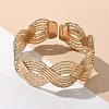 Electrophoresis Iron Cuff Bangles for Women BJEW-M057-02G-4