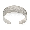 Non-Tarnish 304 Stainless Steel Textured Open Cuff Bangles for Women STAS-M001-16P-3