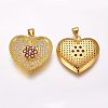 Brass Micro Pave Cubic Zirconia Pendants ZIRC-G091-44G-1