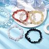 12 Constellation Natural Mixed Gemstone Chip Beaded Stretch Bracelets Sets for Women Men BJEW-JB10264-06-5