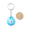 Teardrop Handmade Lampwork Evil Eye Pendants Keychain KEYC-JKC00379-01-2