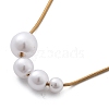 White Plastic Pearl Graduated Round Beads Pendant Necklaces NJEW-P320-21G-5