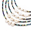 Shell & Glass Beaded Necklace for Women NJEW-JN03910-1