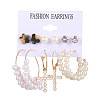 6 Pairs Alloy Earring Sets WGC7E5F-05-1