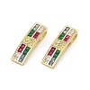 Rack Plating Brass Micro Pave Colorful Cubic Zirconia Pendants ZIRC-I061-10G-2