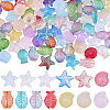 120Pcs 3 Styles Baking Paint and Golden Metal Enlaced Glass Beads DGLA-SC0001-08-1