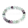 Natural Fluorite Stretch Bracelets BJEW-E373-8mm-10-11