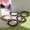 8MM Natural Mixed Stone Round Beads Strerch Bracelets Set for Men Women BJEW-JB07409-7