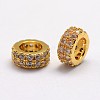 Brass Micro Pave Cubic Zirconia European Beads ZIRC-D113-31G-FF-1