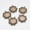 Tibetan Style Pendant Cabochon Settings LS-TIBE-A21387-AB-FF-2