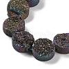 Electroplated Natural Druzy Agate Beads Strands G-M433-01F-4