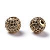 Brass Cubic Zirconia Beads ZIRC-F001-22G-2