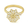 Daisy Enamel Rotatable Cuff Rings for Women RJEW-M016-05G-3