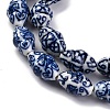 Handmade Blue and White Porcelain Beads Strands PORC-I027-08-3