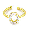 Rack Plating Brass Open Cuff Rings for Women RJEW-F162-01G-O-2