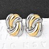 knot 304 Stainless Steel Two Tone Stud Earrings EJEW-D308-10A-PG-1