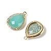 Natural Amazonite Faceted Teardrop Pendants G-I382-01G-01-2