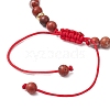 Natural Red Jasper Braided Bead Bracelets BJEW-JB11241-04-4