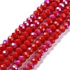 Electroplate Opaque Solid Color Glass Beads Strands EGLA-A044-P3mm-L22-1