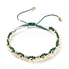 Eye Shape Brass Braided Bead Bracelet BJEW-TA00114-01-1