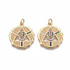 Brass Micro Pave Cubic Zirconia Pendants KK-R133-015G-NF-1