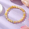 Natural Weathered Agate Beads Stretch Bracelets for Women BJEW-JB11412-05-1