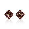 Brass Flower Stud Earrings EJEW-A121-20G-2