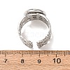 Woven Bezel 304 Stainless Steel Cuff Ring Components SA-CBAD8FA-01P-03-3
