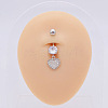 304 Stainless Steel Micro Pave Cubic Zirconia Belly Rings WGADED5-43-1