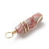 Natural Red Netstone Pendants PALLOY-JF01817-05-4