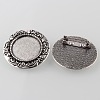 Vintage Alloy Brooch Cabochon Bezel Settings X-PALLOY-O038-32AS-1