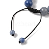 10mm Round Natural Blue Aventurine Braided Bead Bracelets BJEW-C067-01C-16-4