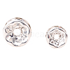 Silver Plated Brass Middle East Rhinestone Spacer Beads RB-PH0001-08S-NF-4