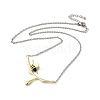 Brass Enamel Pendant Necklaces for Women NJEW-A018-01-2