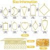 80Pcs 3 Styles Zinc Alloy Open Back Bezel Pendants with Iron Open Jump Rings with Iron Earring Hooks DIY-YW0009-29A-3