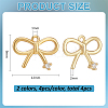 8Pcs 2 Colors Brass Micro Pave Cubic Zirconia Pendants KK-BC0014-44-2