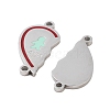 Valentine's Day 304 Stainless Steel FireBrick Enamel Only You Love Heart Connector Charms STAS-Z078-13P-2