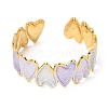 304 Stainless Steel Enamel Heart Open Cuff Bangles for Women SA-CBA1A30-01B-G-4