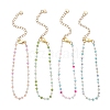Round Handmade Glass Beaded Link Chain Bracelets for Women BJEW-JB13394-2