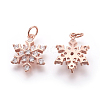 Brass Micro Pave Cubic Zirconia Pendants LS-KK-F774-10RG-NR-2